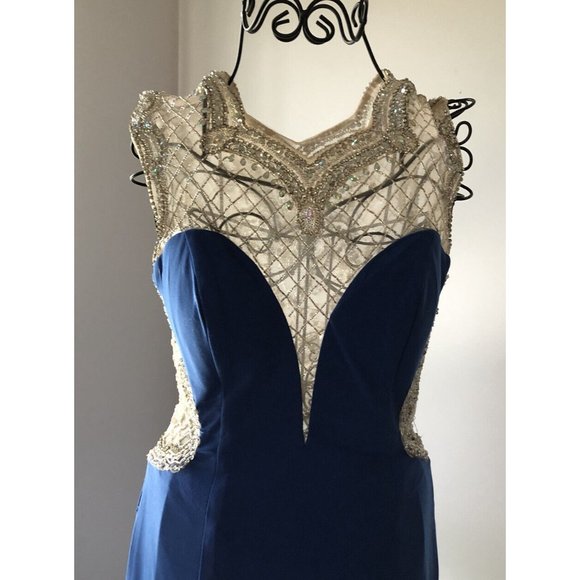 Cinderella Divine PROM EVENING BALL GOWN DRESS  Royal BLUE Sequin Sz 6 - Picture 9 of 13